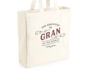 Gran Gift Bag Birthday Present for Gran Keepsake Christmas Shopping Tote Bag Mother’s Day - Size: 40 x 39 x 13cm