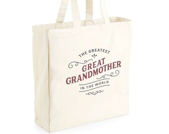 Great Grandmother Gift Bag Birthday Present for Great Grandmother Keepsake Christmas Shopping Tote Bag Mother’s Day - Size: 40 x 39 x 13cm
