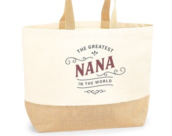 Nana Gift Bag Birthday Present for Nana Keepsake Christmas Nana Shopping Tote Bag Mother’s Day - Size: 36 x 34 x 13 cm