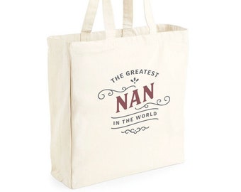 Nan Gift Bag Birthday Present for Nan Keepsake Christmas Shopping Tote Bag Mother’s Day - Size: 40 x 39 x 13cm