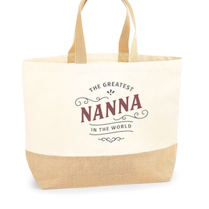 Nanna Geschenktüte Geburtstagsgeschenk für Nanna Andenken Weihnachten Nanna Einkaufstasche Muttertag - Größe: 36 x 34 x 13 cm