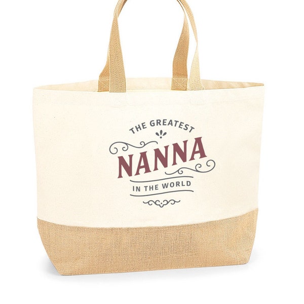 Nanna Gift Bag Birthday Present for Nanna Keepsake Christmas Nanna Shopping Tote Bag Mother’s Day - Size: 36 x 34 x 13 cm