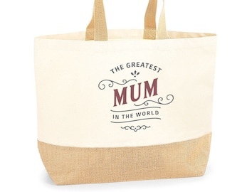 Mum Gift Bag Birthday Present for Mum Keepsake Christmas Mum Shopping Tote Bag Mother’s Day - Size: 36 x 34 x 13 cm