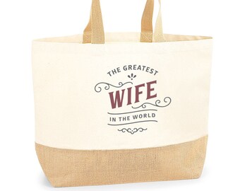 Wife Gift Bag Birthday Present for Wife Keepsake Christmas Wife Shopping Tote Bag Mother’s Day - Size: 36 x 34 x 13 cm