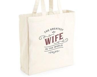 Wife Gift Bag Birthday Present for Wife Keepsake Christmas Shopping Tote Bag Mother’s Day - Size: 40 x 39 x 13cm