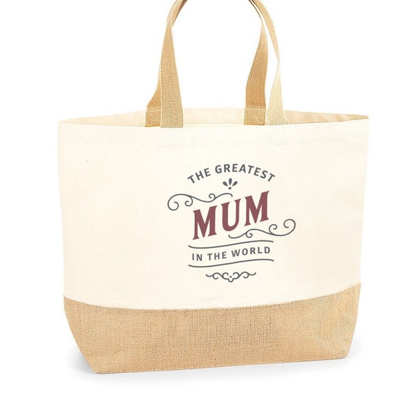 Mum Gift Bag Birthday Present for Mum Keepsake Christmas Mum Shopping Tote Bag Mother’s Day - Size: 36 x 34 x 13 cm