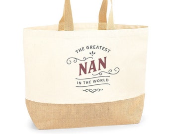 Nan Gift Bag Birthday Present for Nan Keepsake Christmas Nan Shopping Tote Bag Mother’s Day - Size: 36 x 34 x 13 cm