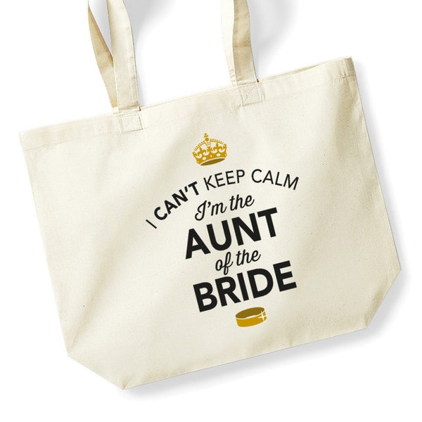 Aunt of the Bride Bag Gift Wedding Hen Night Hen Do Party Squad Aunt of the Bride to be Present Bridal Shower Tote Bag Keepsake