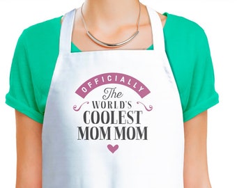 MomMom Gift Apron Birthday Present Funny Cooking Baking Gift Coolest Keepsake for MomMom