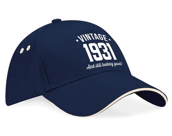 Makes a great birthday gift for a 90th birthday! Vintage Classic Car Guy Birthday Cap 1931 Birthday Cap Hat For 90th Birthday
