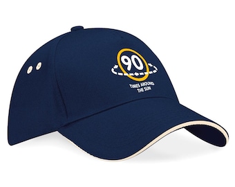90th Birthday Gift for Men Baseball Cap Hat for Age 90 Birthday Present Keepsake Funny 90th Party Gift Idea Adjustable One Size Fits All