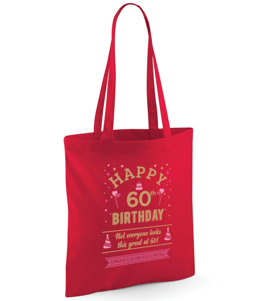 60e Verjaardagscadeaus voor Vrouwen Canvas Tote Tas Reisuitrusting