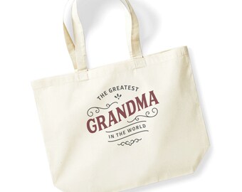 Grandma Gift Bag Birthday Present for Grandma Keepsake Christmas Shopping Tote Bag Mothers Day - Size: 47cm x 40cm x 12cm