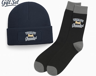 Grandad Gift Beanie Hat & Socks Christmas Xmas Birthday Present Father's Day Keepsake for Grandad