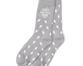 Papa Gift Birthday or Christmas Present Socks Size 6-11 Keepsake Xmas Gift for Papa Idea Party Prop Favor Rockets