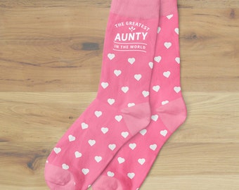 Calcetines de regalo para tía, regalo de cumpleaños o del Día de la Madre, calcetines de mujer, talla 4-7, recuerdo de Navidad, idea para tía, accesorio de fiesta, recuerdo, corazones