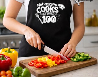 100th Birthday Gift Kitchen Apron: Funny Cooking Baking Gift for 100 Year Old