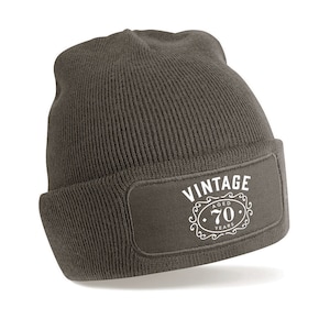 Regalo per il 70° compleanno, cappello a cuffia, berretto regalo, regalo per il 70° compleanno, idea ricordo, vintage per 70 anni, regalo di compleanno per 70 anni.