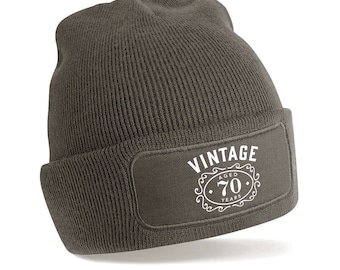 70th Birthday Gift Beanie Hat Present Cap 70th Birthday Gift Keepsake Idea Vintage 70 Years Old 70 Birthday Gift
