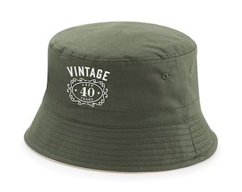Regalo del 40 cumpleaños Cubo Sombrero de regalo Tapa de regalo del 40 cumpleaños Idea de recuerdo Vintage 40 años 40 cumpleaños Regalo