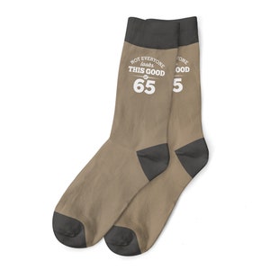 65th Birthday Gift Black Socks for Men Present Keepsake Party Prop Husband Dad Friend 65 Years Old for Him Size UK 6 to 11 - USA 7 to 12 image 5