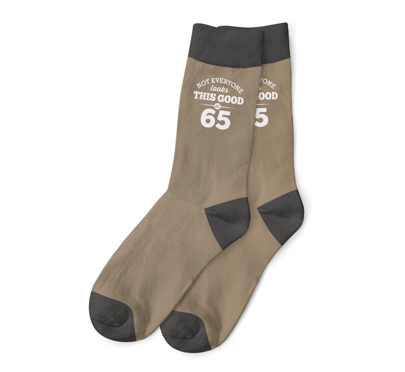 65th Birthday Gift Black Socks for Men Present Keepsake Party Prop Husband Dad Friend 65 Years Old for Him Size UK 6 to 11 - USA 7 to 12 image 5