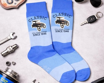 Classic Car Socks: 80th Birthday Gift, Still Going Strong Since 1946