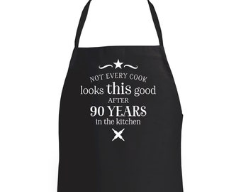 90th Birthday Gift Funny Apron Cooking Gift Personalised Present for 90 Year Old