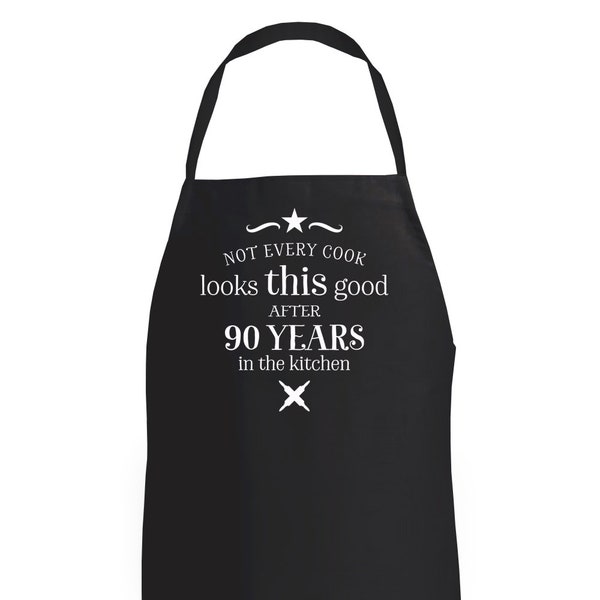 presents 90 year old lady 90th Birthday Gift Funny Apron Cooking Gift Personalised Present for 90 Year Old