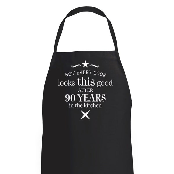 90th Birthday Gift Funny Apron Cooking Gift Personalised Present for 90 Year Old