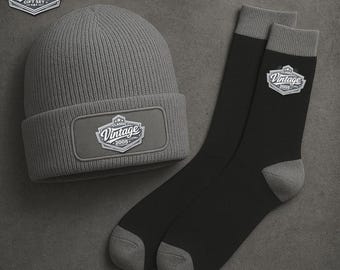 21st Birthday Gift Set, Beanie Hat and Socks, Men's Vintage Gift