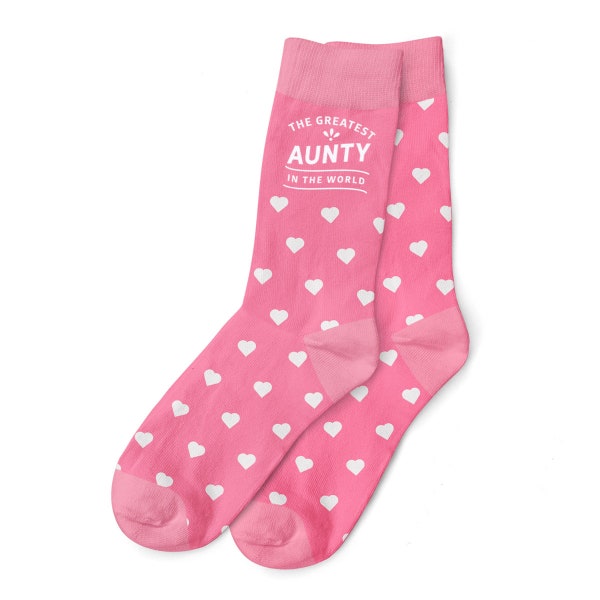 Aunty Gift Socks Birthday or Christmas Present Women's Socks Size 4-7 Keepsake Xmas Gift for Aunty Idea Party Prop Favor Hearts