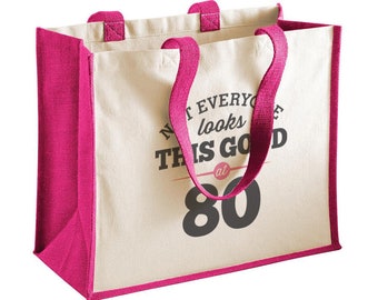80e verjaardag, 80e verjaardag idee, 80e verjaardag tas, Tote, boodschappentas, geweldig 80e verjaardagscadeau, 80e verjaardagscadeau