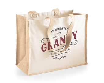 Granny Gift Bag Shopping Tote Bag Christmas or Birthday Novelty Present for Granny