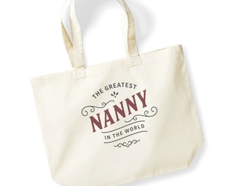 Nanny Gift Bag Verjaardagscadeau voor Nanny Keepsake Kerstinkopen Tote Bag Moederdag - Afmetingen: 47 cm x 40 cm x 12 cm