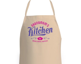 Grandmom Gift Apron Birthday Present Funny Cooking Baking Gift Kitchen Magic Keepsake for Grandmom