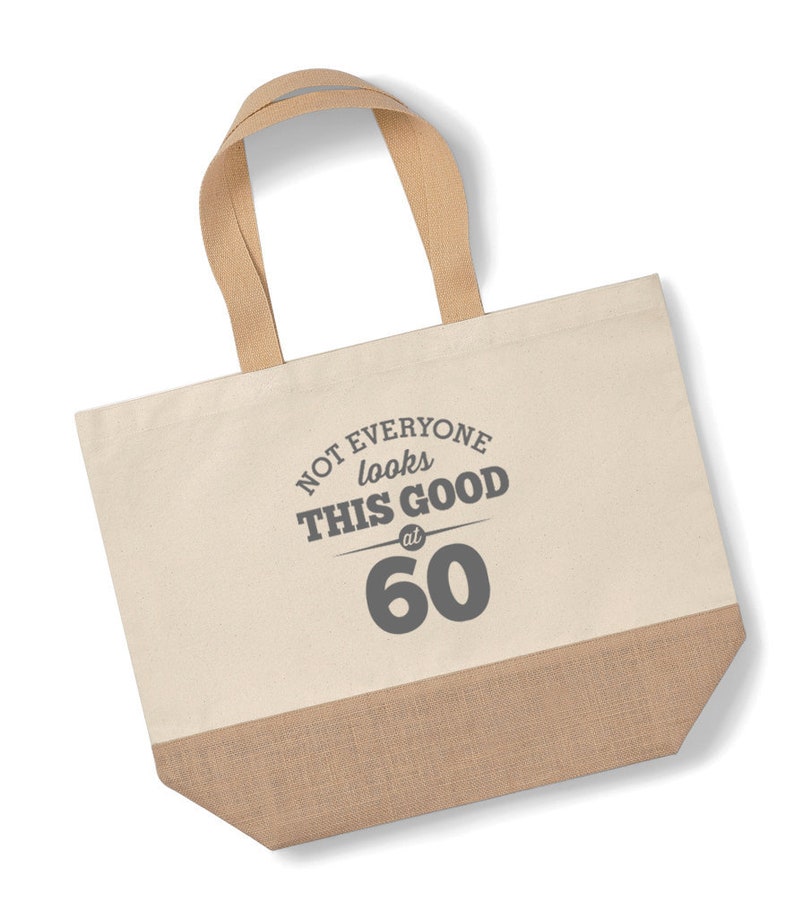 60e verjaardag, 60e verjaardag idee, 60e verjaardag tas, Tote, boodschappentas, geweldig 60e verjaardagscadeau, 60e verjaardagscadeau afbeelding 2