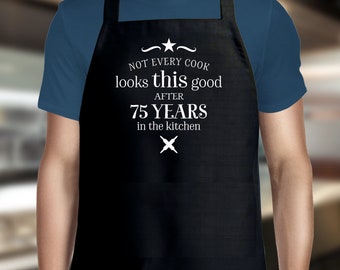 75th Birthday Gift Funny Apron Cooking Gift Personalised Present for 75 Year Old