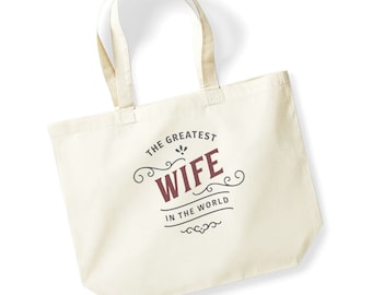 Wife Gift Bag Birthday Present for Wife Keepsake Christmas Shopping Tote Bag Mothers Day - Size: 47cm x 40cm x 12cm