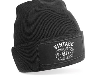 60th Birthday Gift Beanie Hat Present Cap 60th Birthday Gift Keepsake Idea Vintage 60 Years Old 60 Birthday Gift