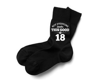 18th Birthday Socks Vintage Socks 18th Birthday Gift Keepsake 18th Birthday Idea 18 Years Old 18 Birthday Gift Size UK 6 to 11 - USA 7 to 12
