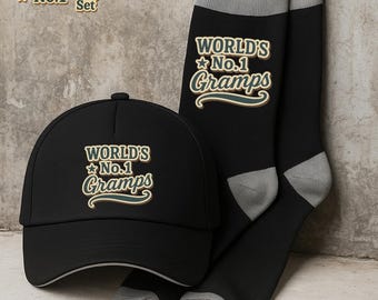 Personalised Gramps Baseball Cap & Socks Gift Set For Birthday Present