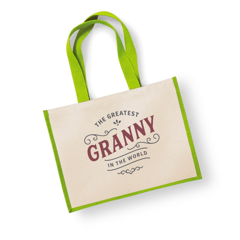 Granny Gift Bag Shopping Tote Bag Christmas or Birthday Novelty Present for Granny Green