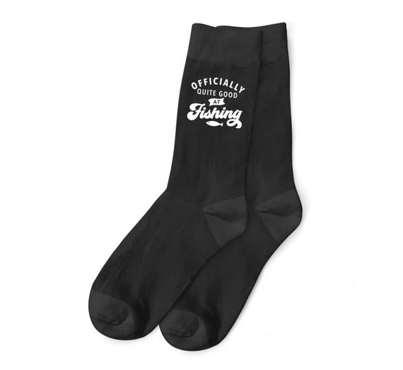 Chaussettes De Pêche Respirantes Avec Message 'Je Préfère Pêcher' - Cadeau Pour Pêcheur, Papa, Grand-père - Coupe Haute 18.5cm - 7