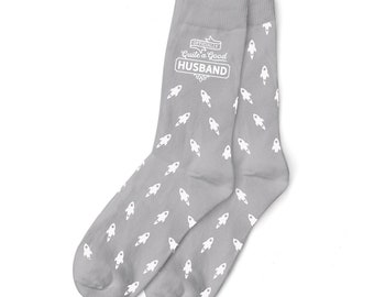 Husband Gift Birthday or Christmas Present Socks Size 6-11 Keepsake Father's Day Xmas Gift for Husband Idea Party Prop Favor Rockets