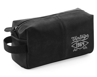 60th Birthday Gift Vintage Wash Bag Keepsake Gift Idea 60 Years Old, Dopp kit Toiletry Bag