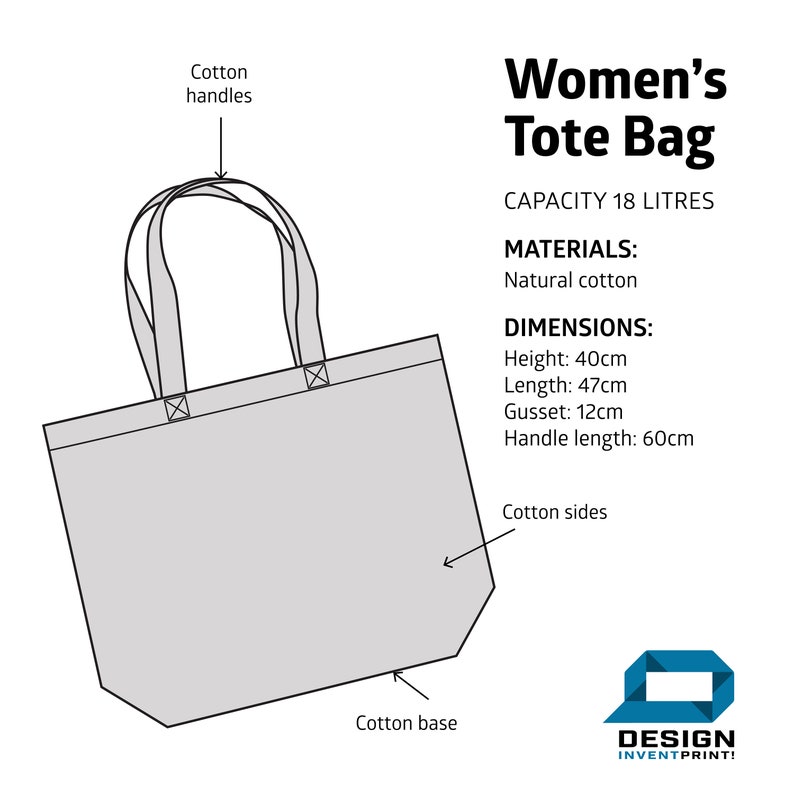 Puede incluir: Una bolsa de tela blanca con asas de algod&oacute;n y una base de algod&oacute;n. La bolsa tiene una capacidad de 18 litros. Las dimensiones son: altura 40 cm, longitud 47 cm, fuelle 12 cm y longitud del asa 60 cm.