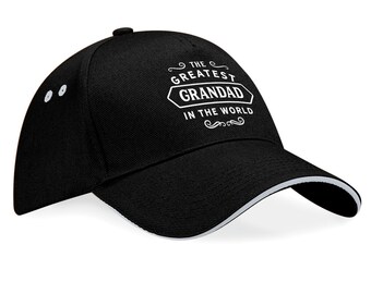 Opa Geburtstagskappe – „World’s Greatest Grandad“ – Baumwolle, Verstellbar, Grau – Geschenk Für Großvater