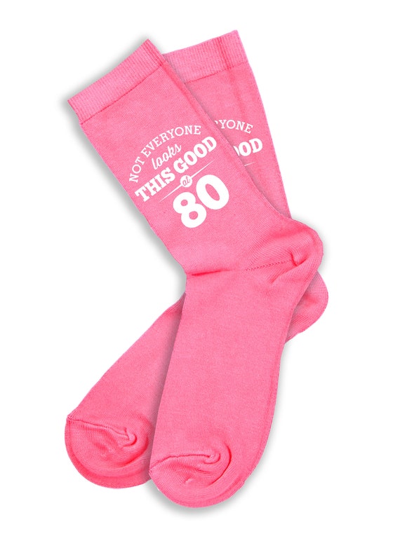 80th Birthday Pink Socks Gift for Women Ladies Present Etsy