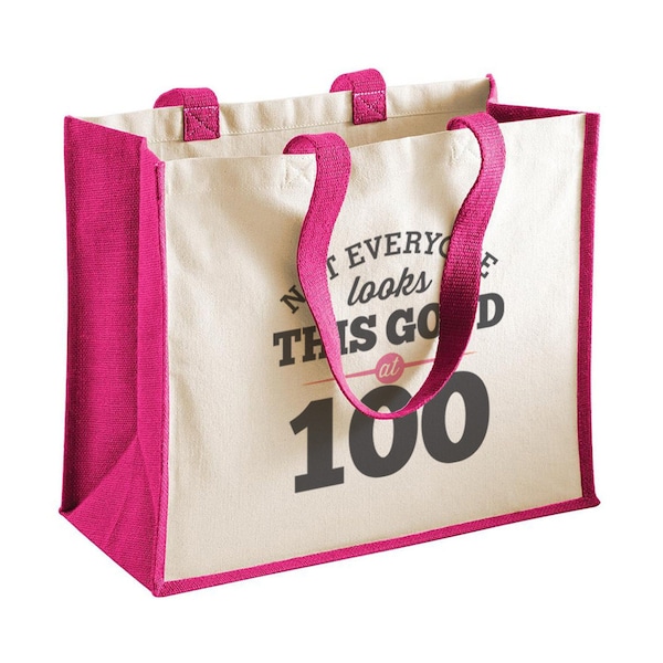 100th Birthday, 100th Birthday Idea, 100th Birthday Bag, Tote, Shopping Bag, Great 100th Birthday Present, 100th Birthday Gift.